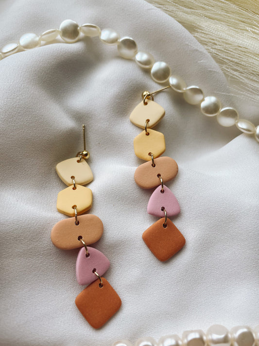 Pink and Orange Ombre Earrings