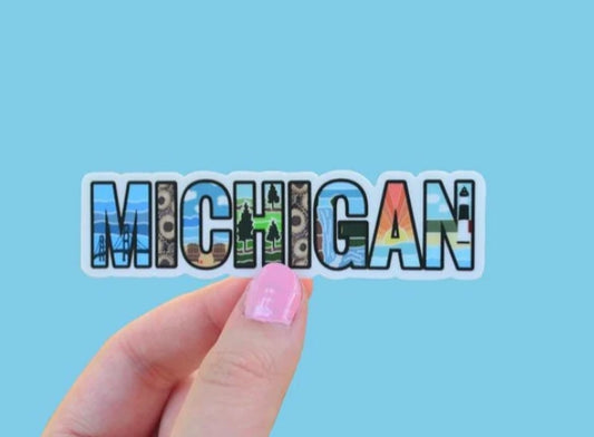 Regular Michigan Sticker ( Black Outline) I Chelsea Anna Co