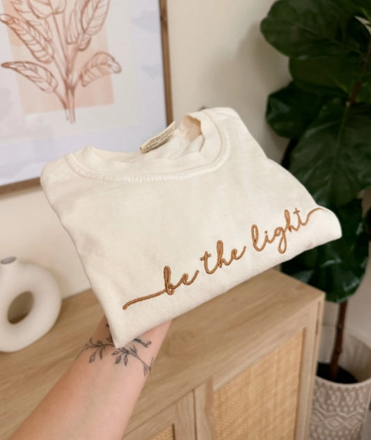 Embroidered Be The Light Tee