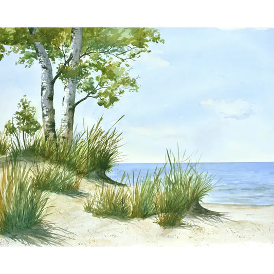 Birches at the Beach I 8x10 I Drew Deming Watercolors