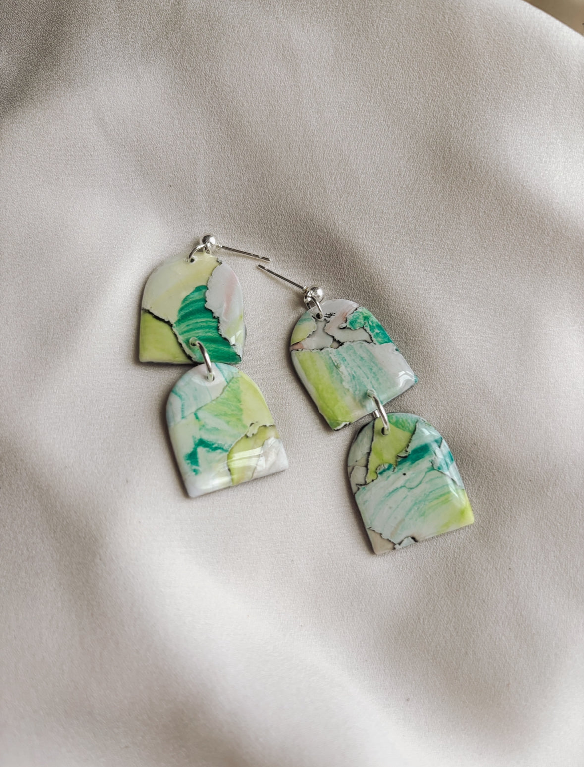 Watercolor Double Arch Earrings