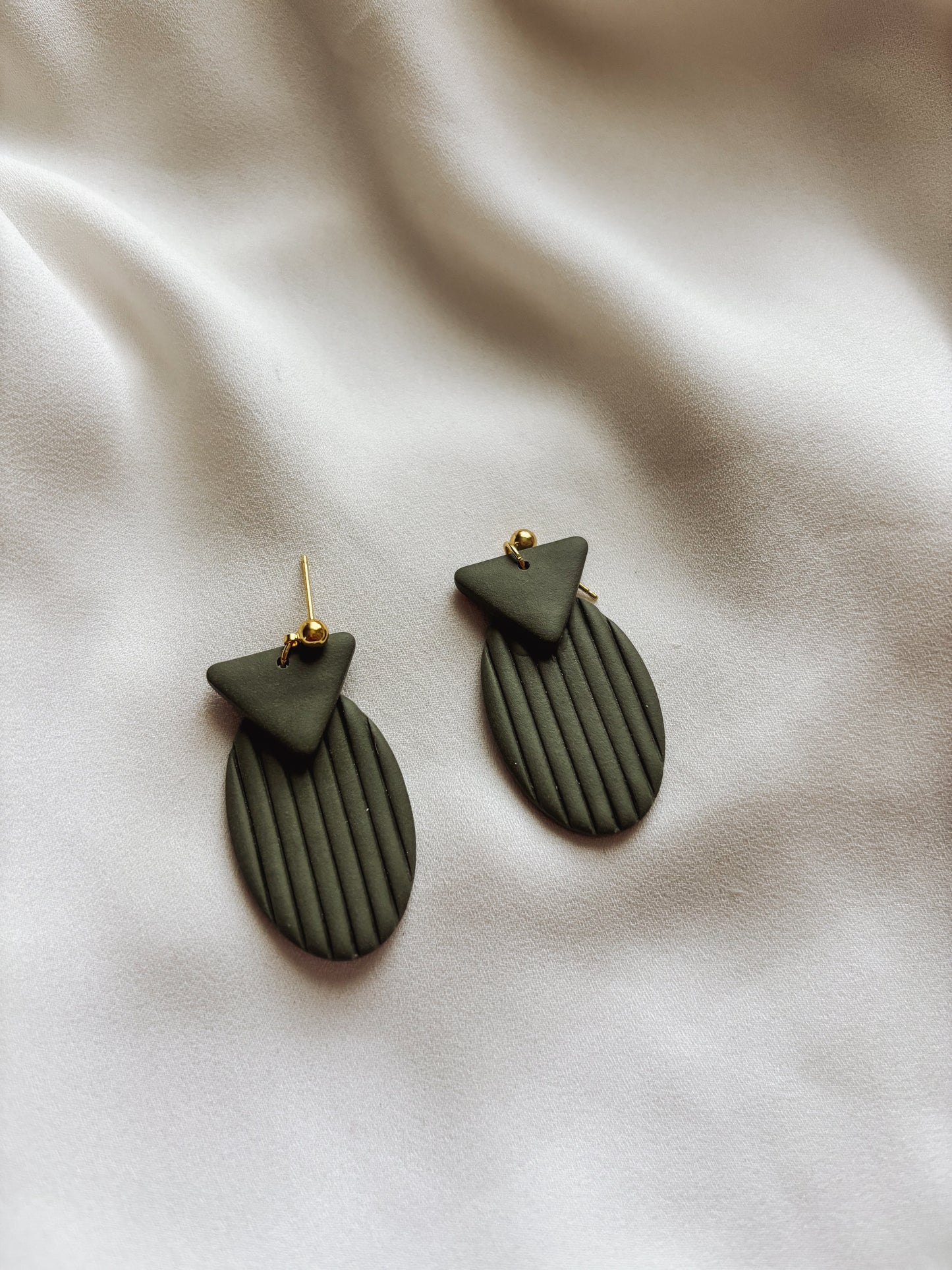 Green Minimalist Earrings