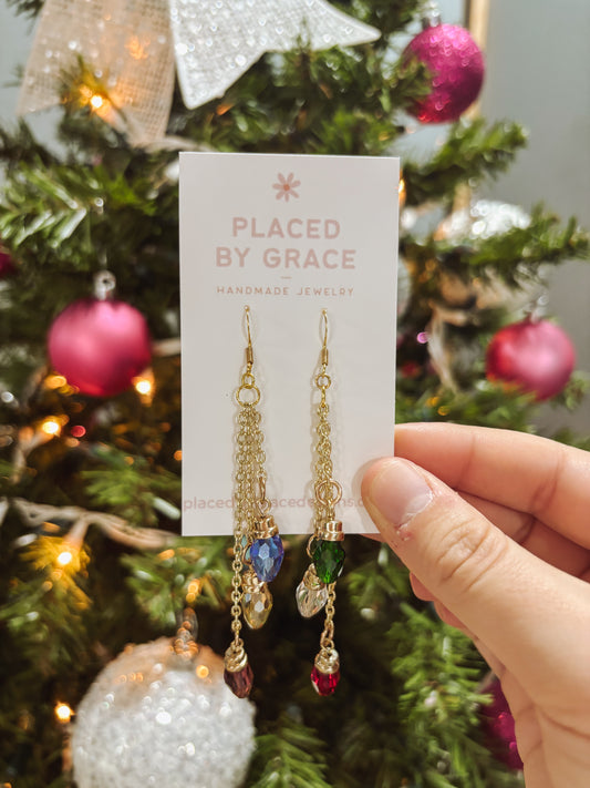 Christmas Lights Chain Earrings