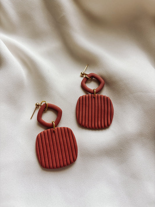 Fall Minimalist Square Earrings