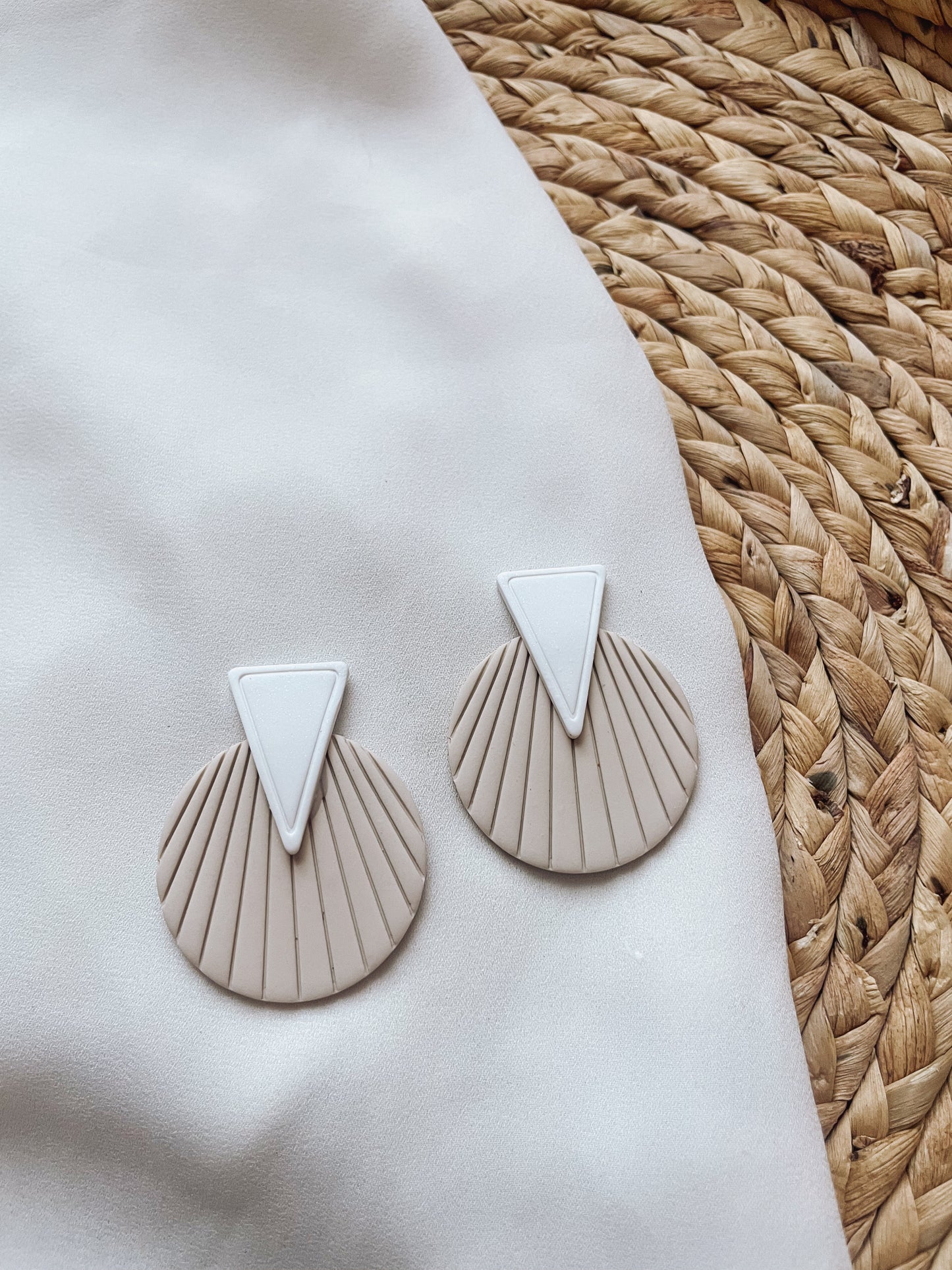 Neutral Art Deco Layered Statement Earrings