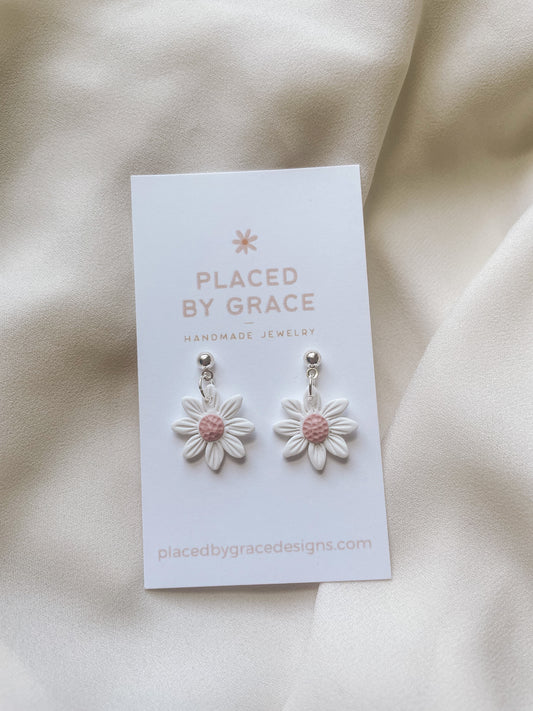 Mini Pink Daisy Earrings