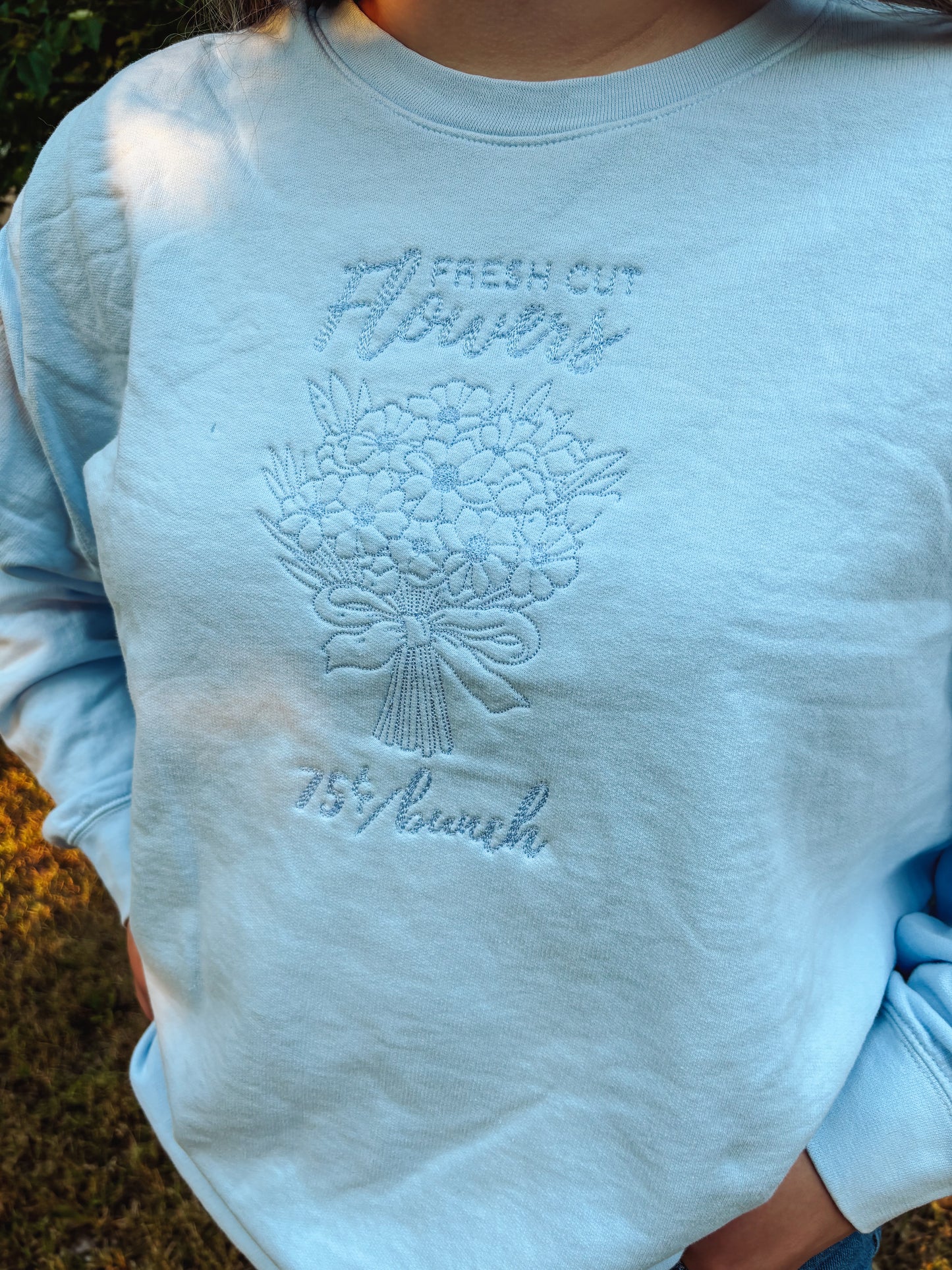 Vintage Flower Market Crewneck I Blue