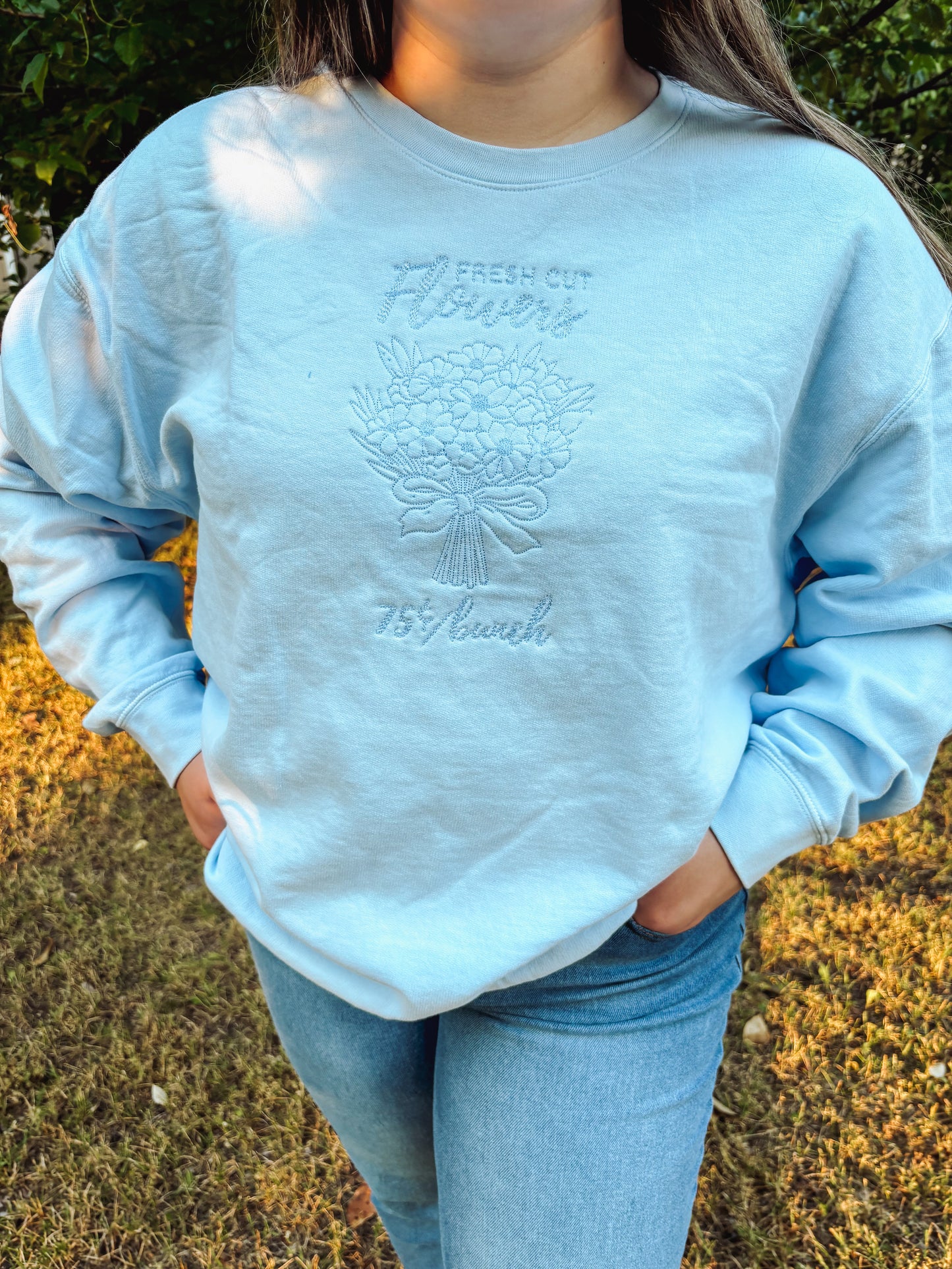 Vintage Flower Market Crewneck I Blue