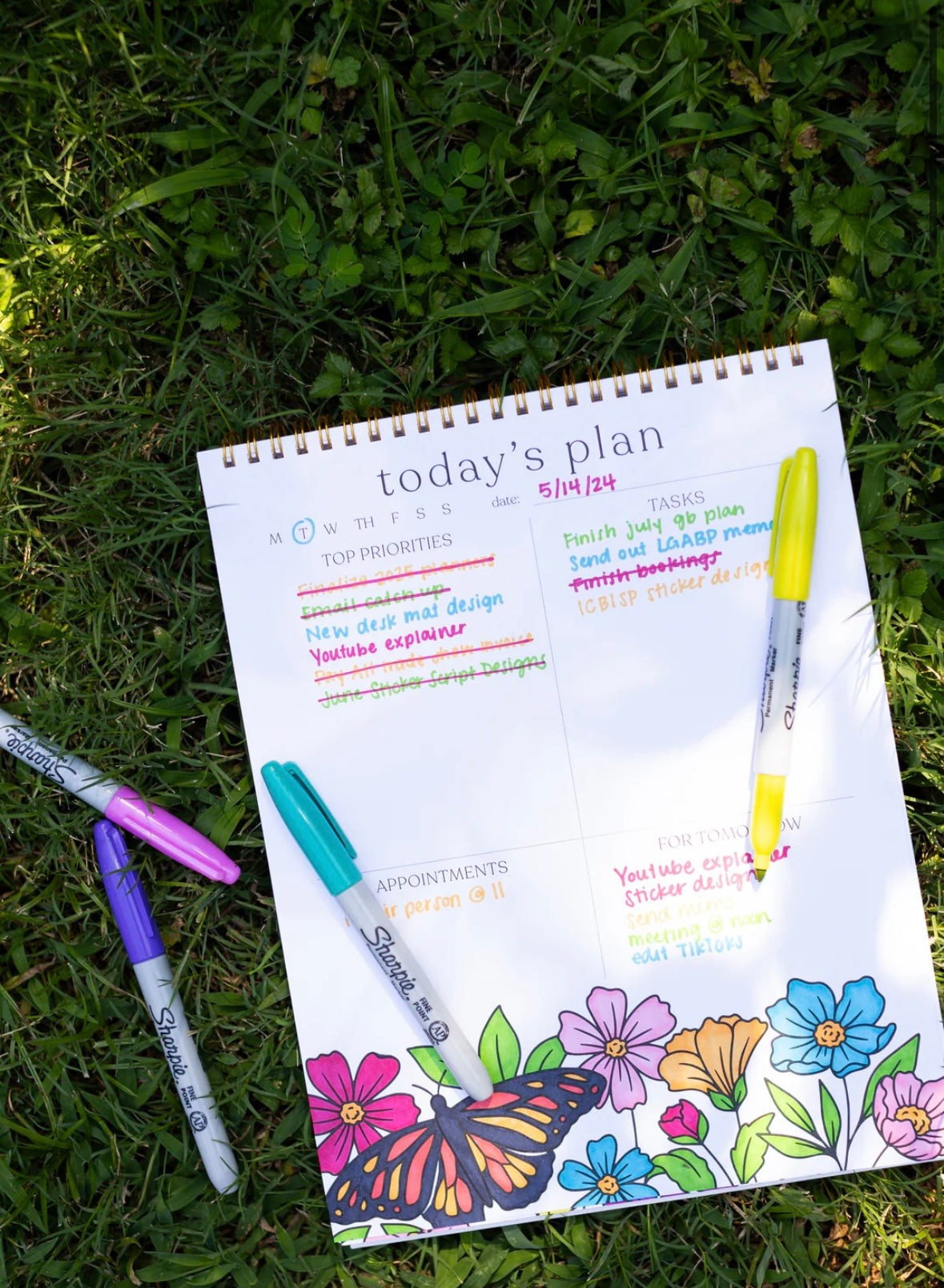 Color-In Spiral Daily Planner