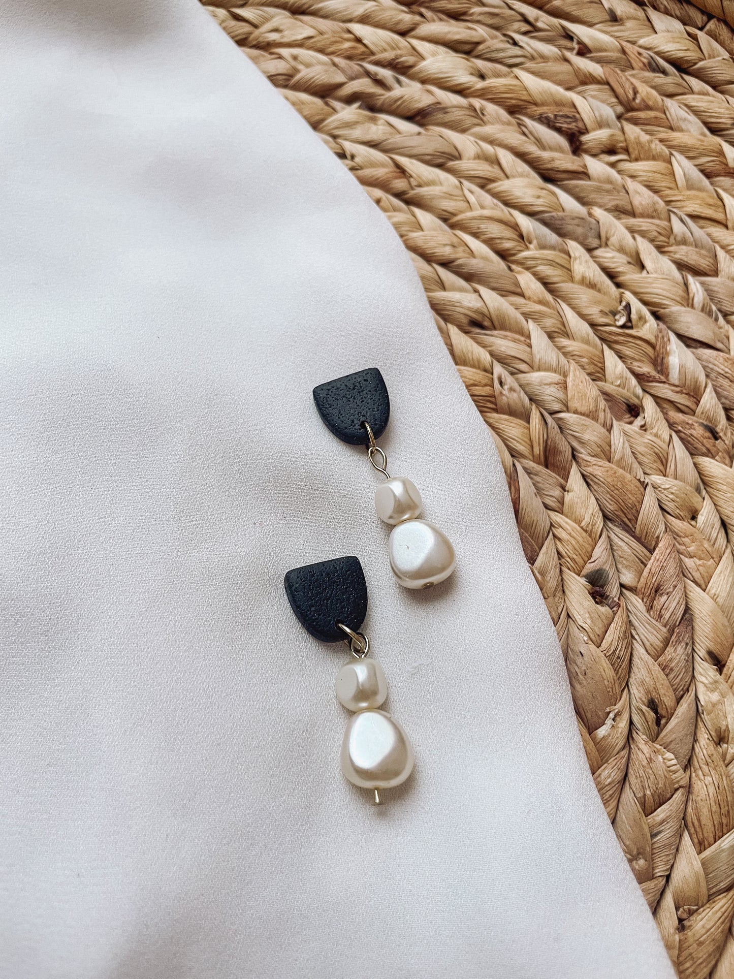 Mini Neutral Earrings with Pearl Accents