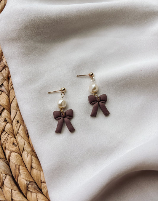 Chocolate Bow Earrings