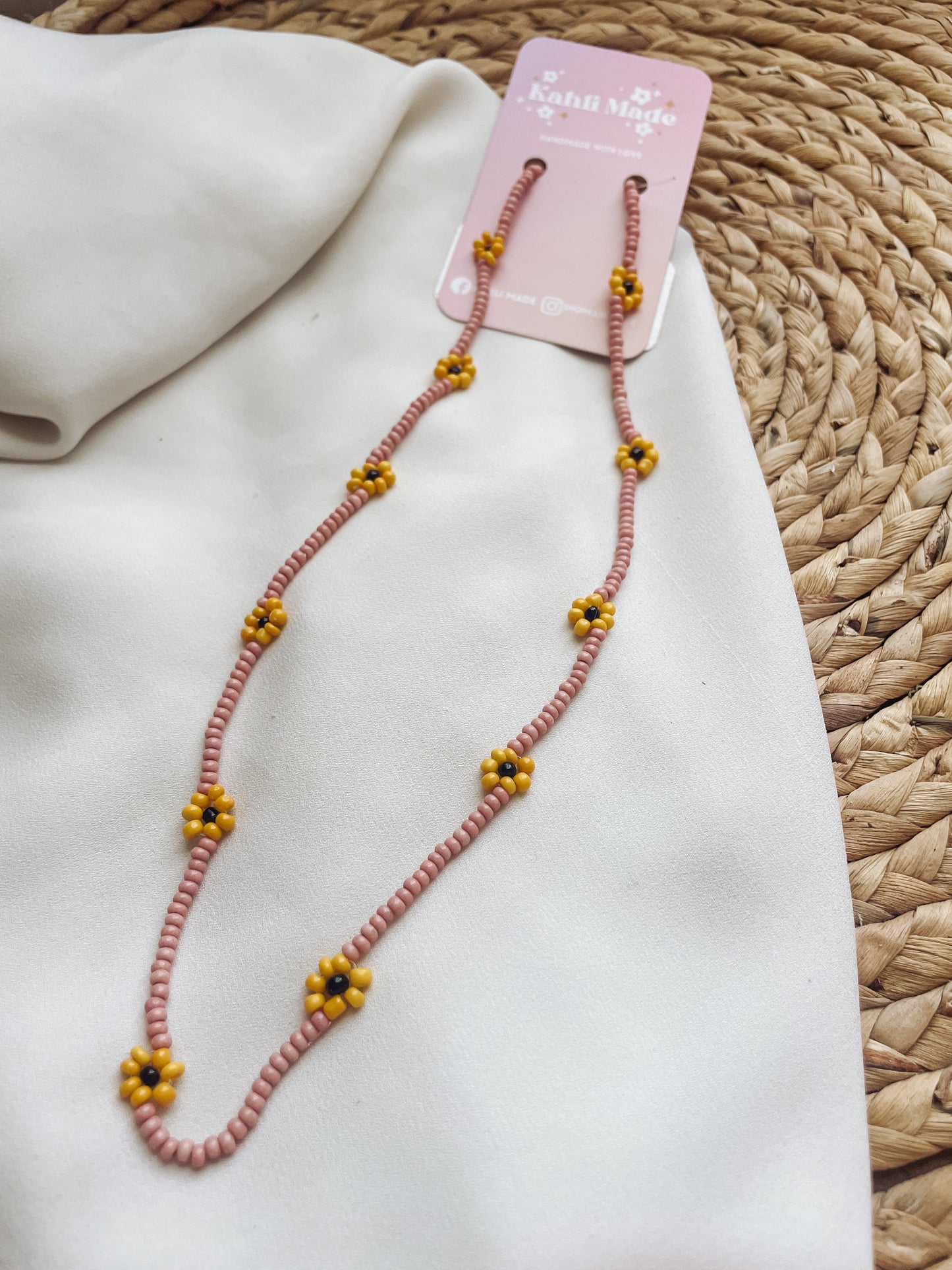 Sunflower Beaded Necklace