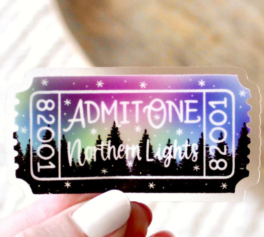 Northern Lights Admit One Ticket Sticker