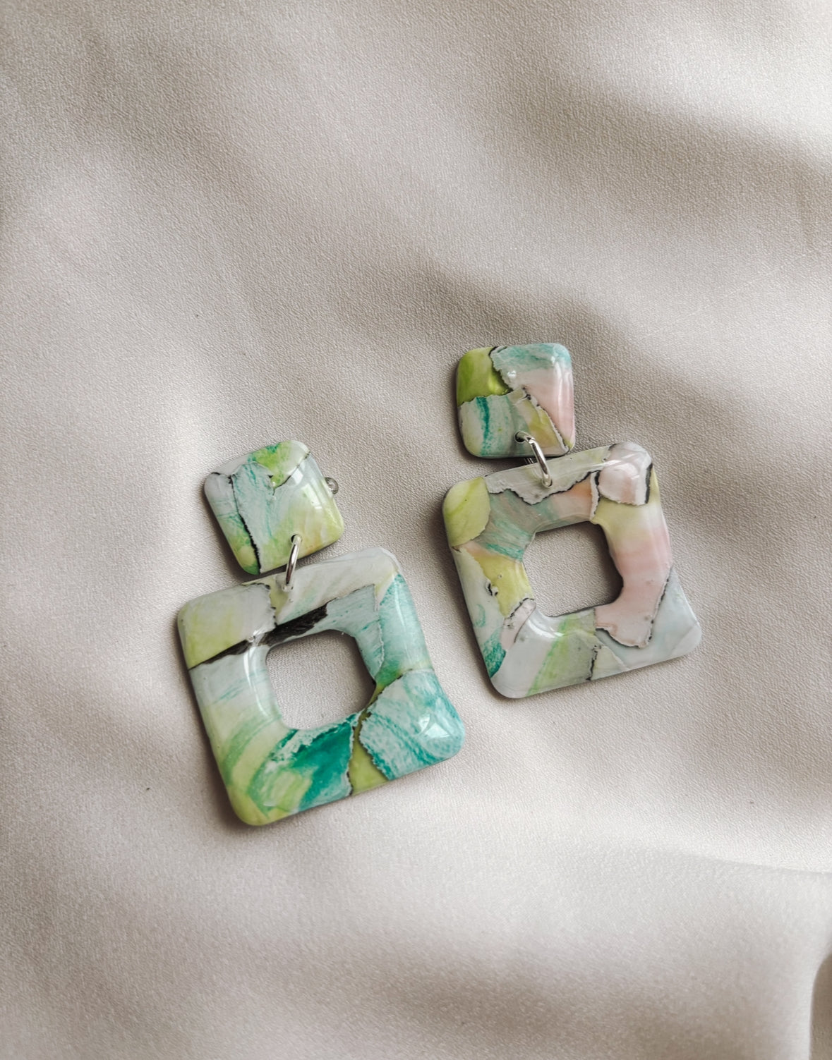 Watercolor Square Earrings