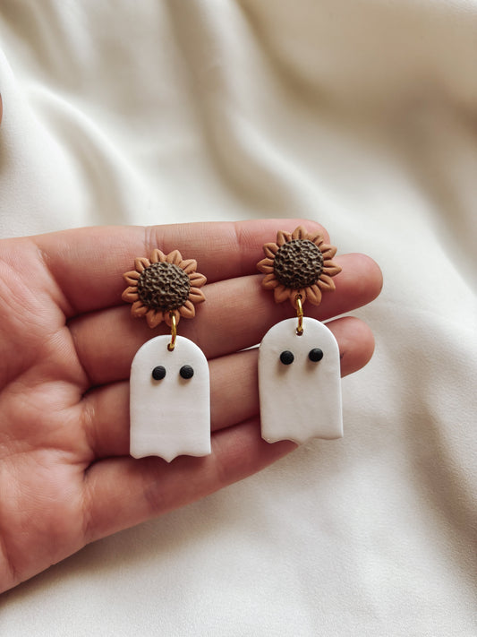 Sunflower Ghost Earrings