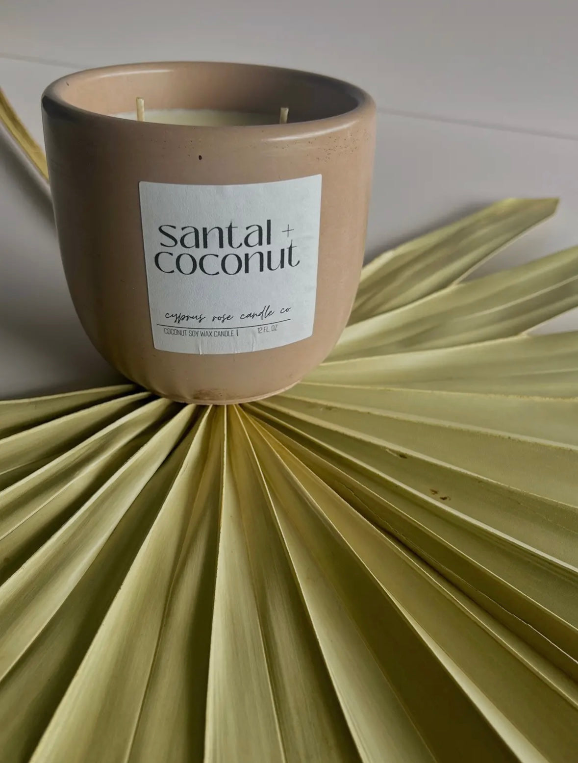 12oz. Santal & Coconut Candle (Pink) I Cyprus Rose Candle Co.