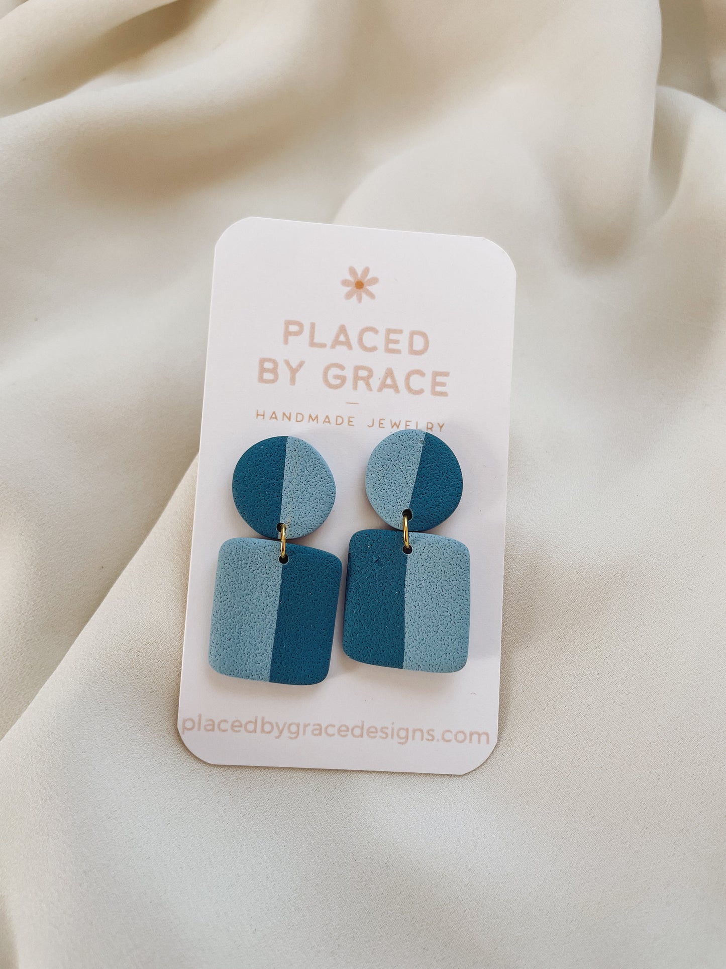 Two-Tone Mini Statement Earrings I Summer Clay Earrings