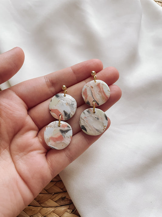 Translucent Stacked Circle Earrings
