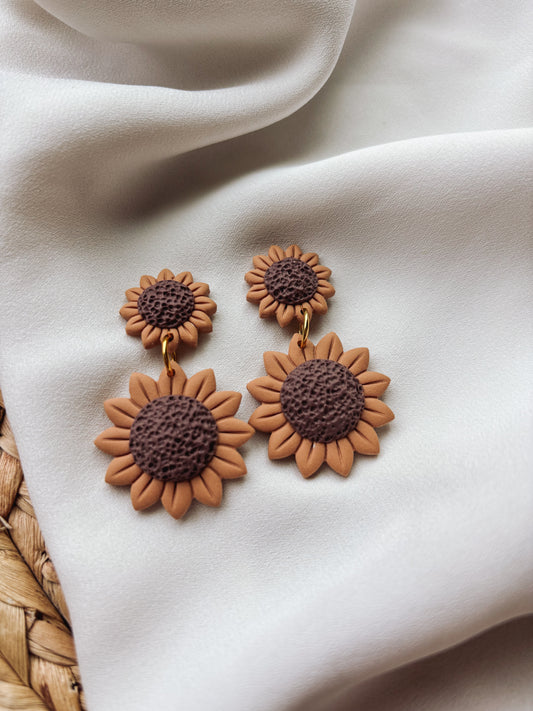 Sunflower Hoop Earrings