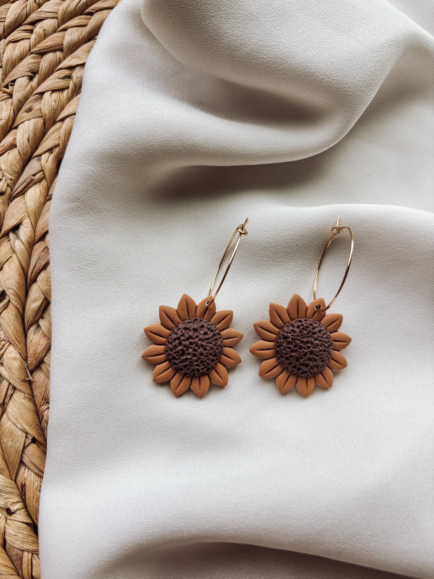 Sunflower Hoop Earrings