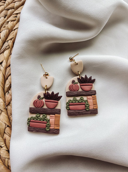 Autumn Bookshelf Earrings