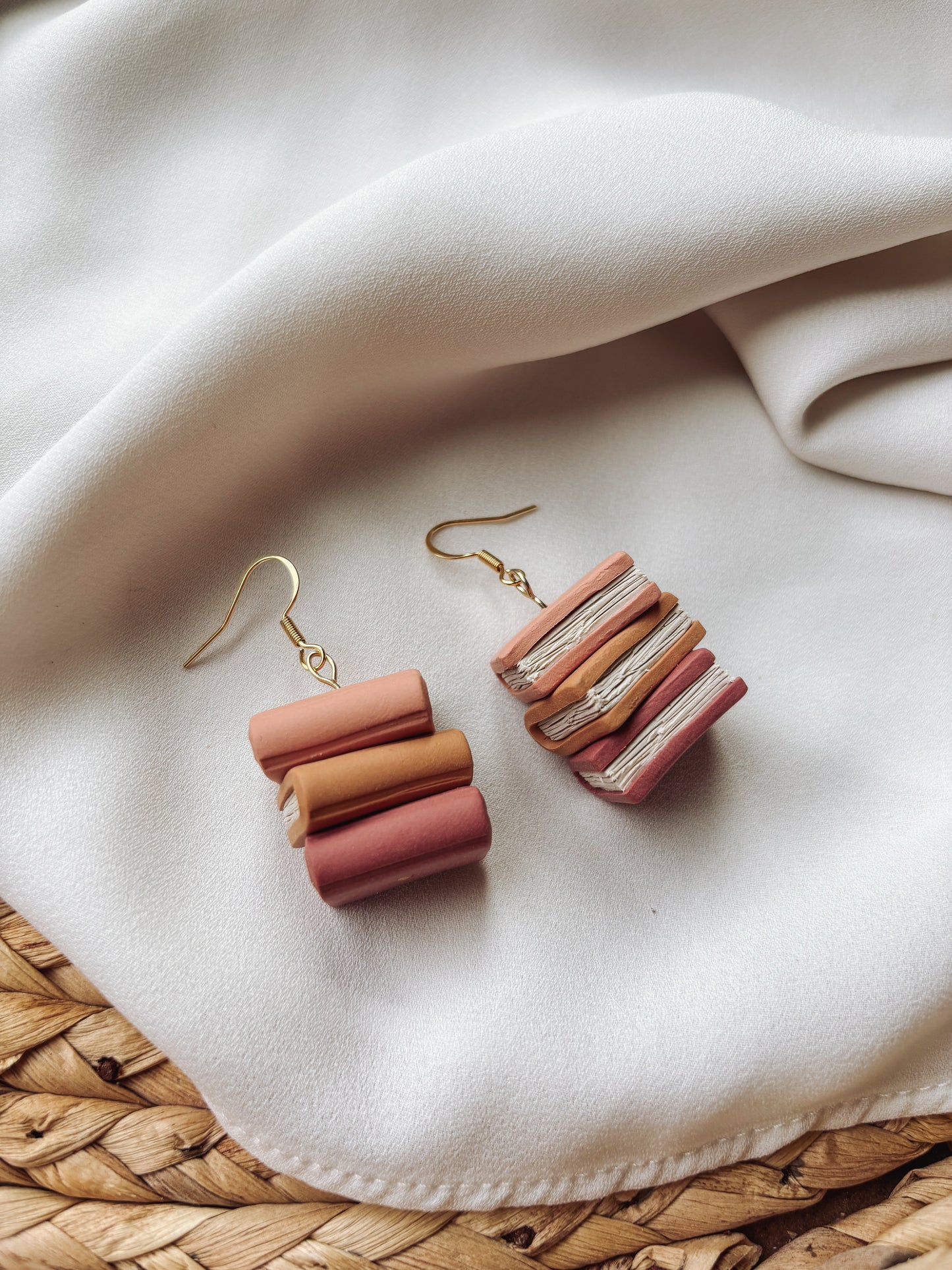 Autumn Stacked Book Earrings