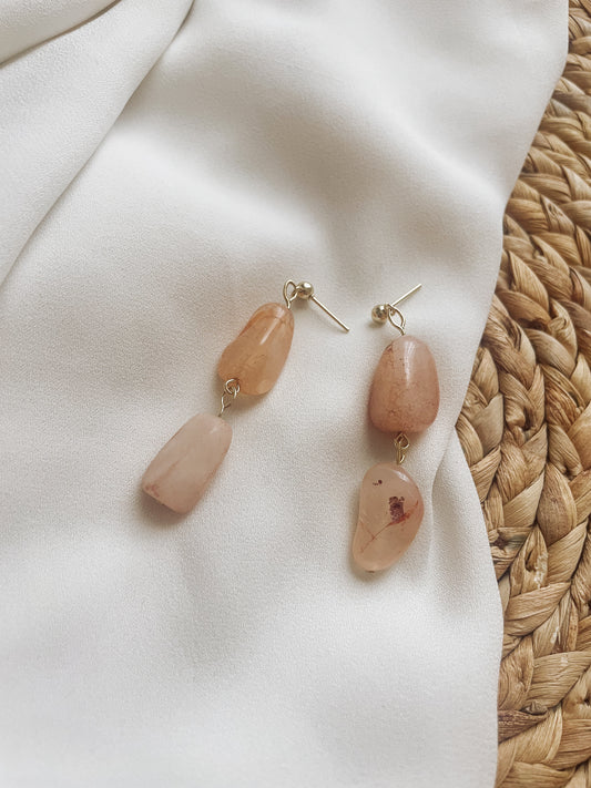 Abstract Agate Drop Earrings