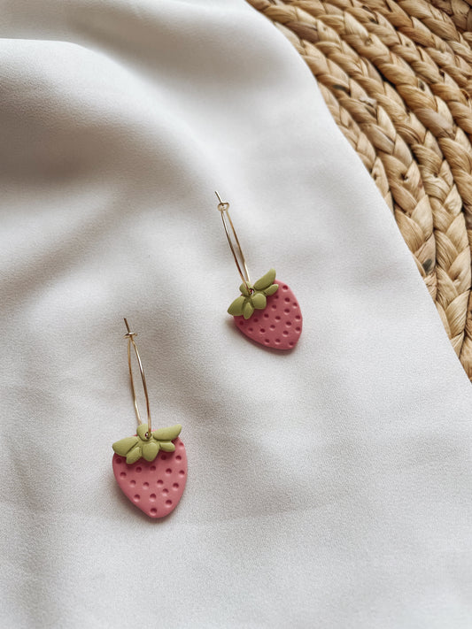 Strawberry Hoop Earrings