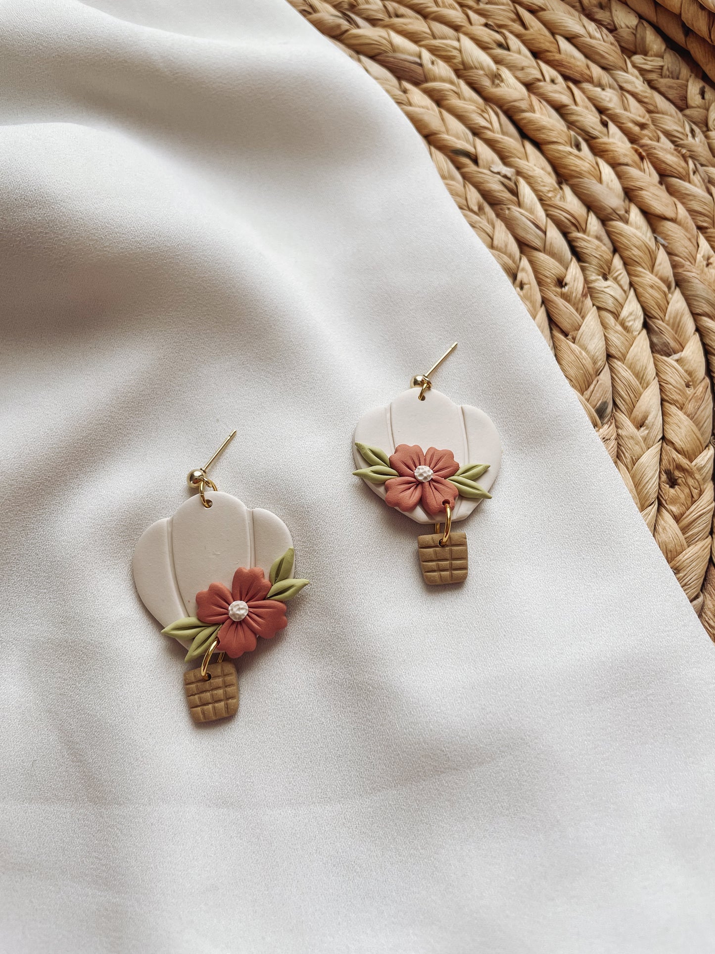 Floral Hot Air Balloon Earrings