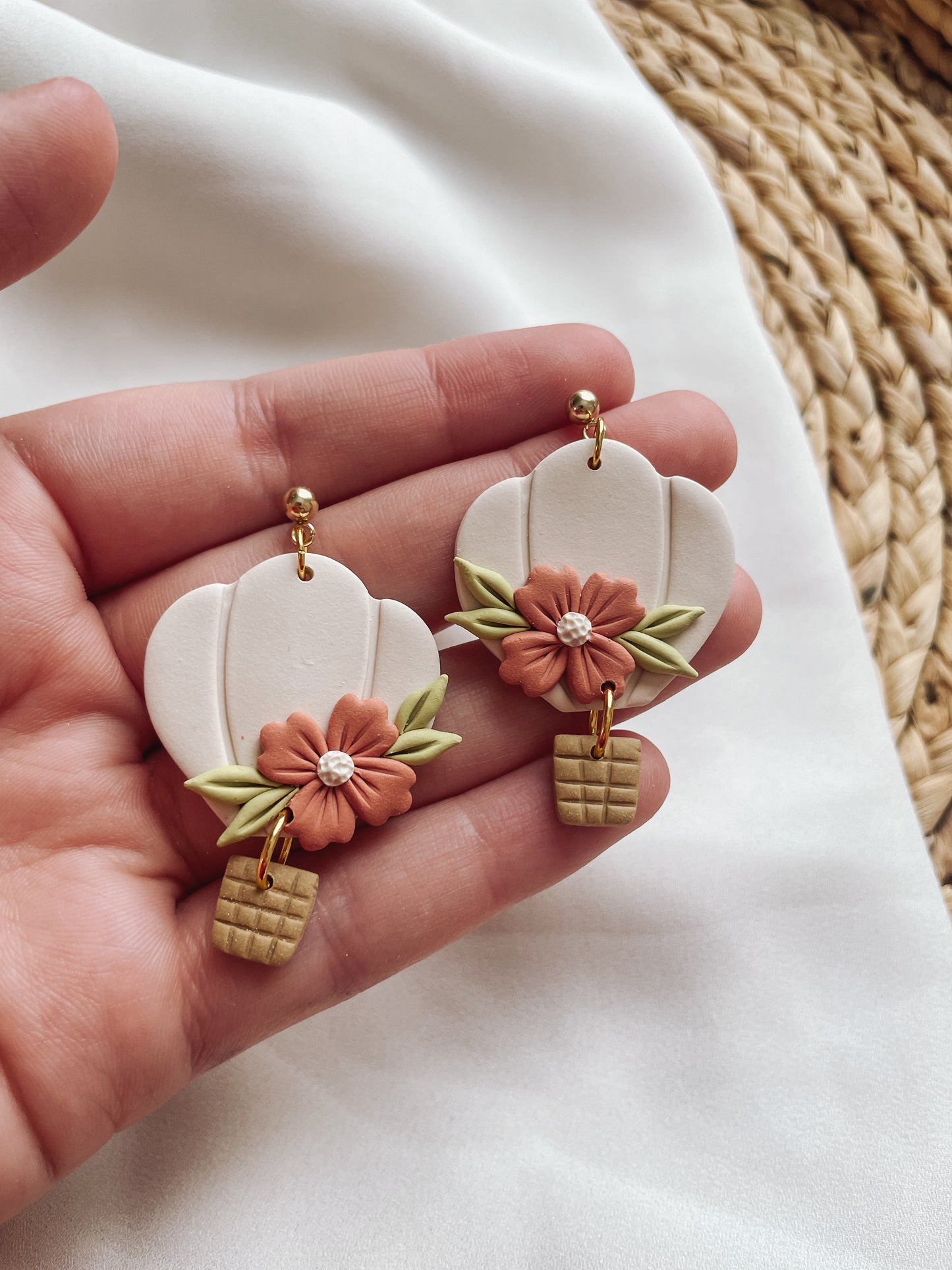 Floral Hot Air Balloon Earrings