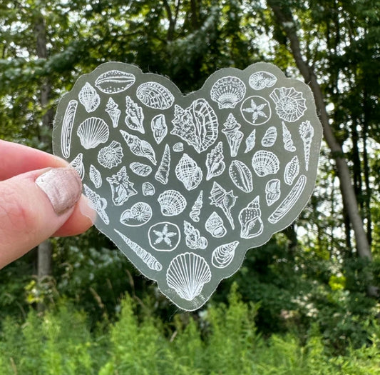Clear Heart Shell Sticker I Chelsea Anne Co