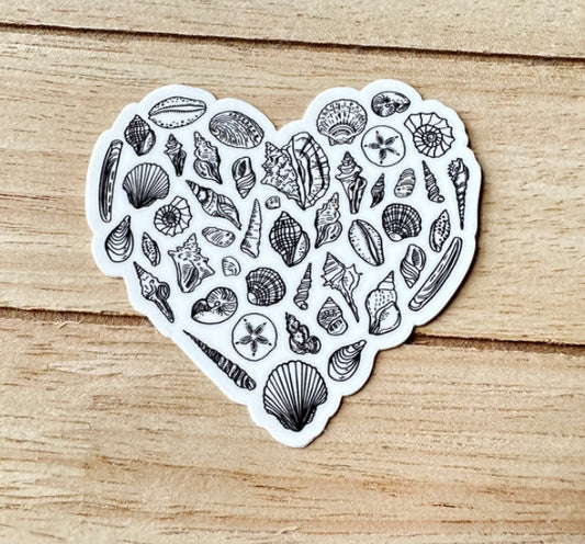 Heart Shell Sticker I Chelsea Anne Co