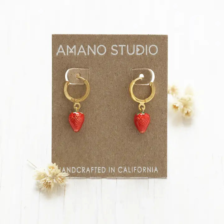 Amano Studio I Strawberry Huggie Hoops