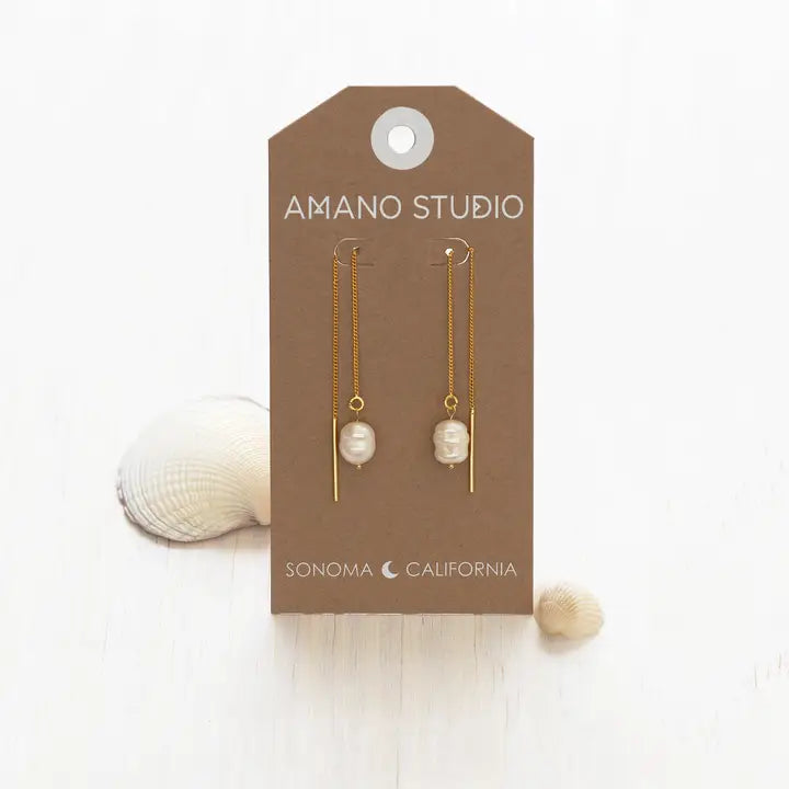 Amano Studio I Pearl Threader Earrings