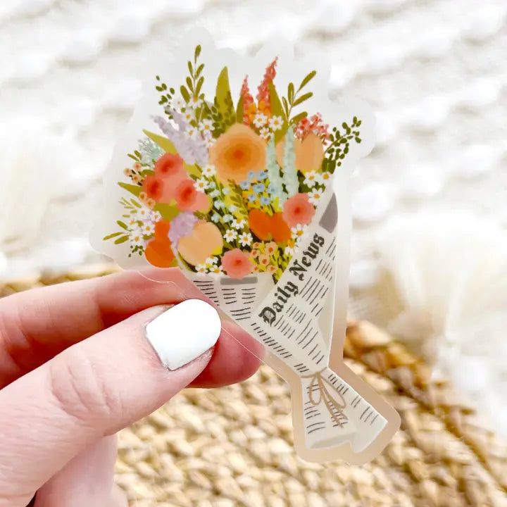 Clear Bouquet Newspaper Sticker I EBD