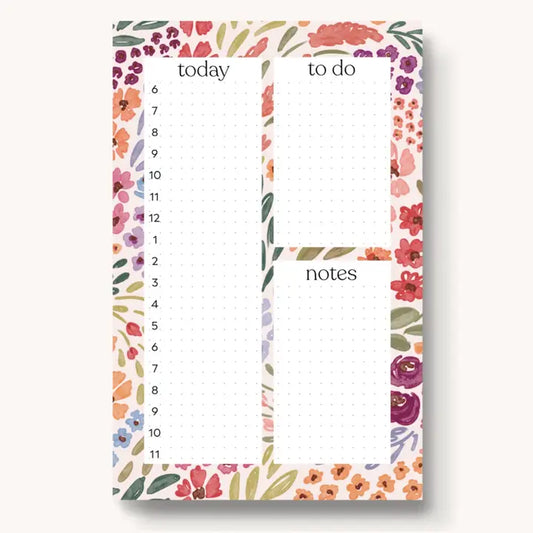 Countryside Blooms Daily Planner Notepad I 8.5x5.5" I EBD