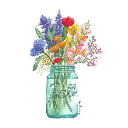 Snapdragon Bouquet I 8x10 I Drew Deming Watercolors