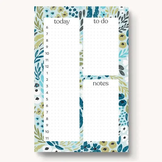 Waterfall Floral Daily Planner Notepad I 8.5x5.5" I EBD